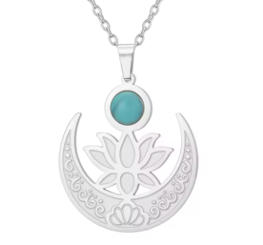 Lotus with Turquoise Necklace | "I AM