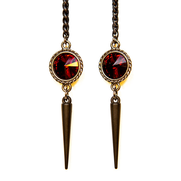 "I AM EXTRAORDINARY" Royal Red Swarovski Black Facechain