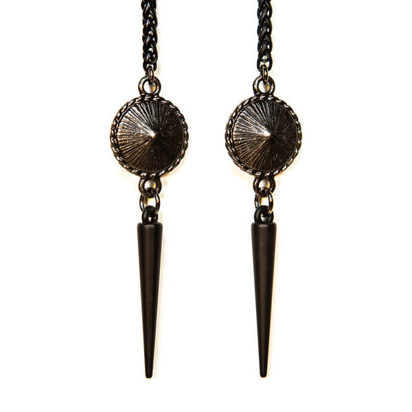 be EXTRAORDINARY Turquoise Crystals & Spikes in Matte Black Facechain