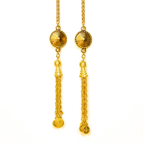 be EXTRAORDINARY Multi Purple Crystals & Tassels in Matte Gold Facechain