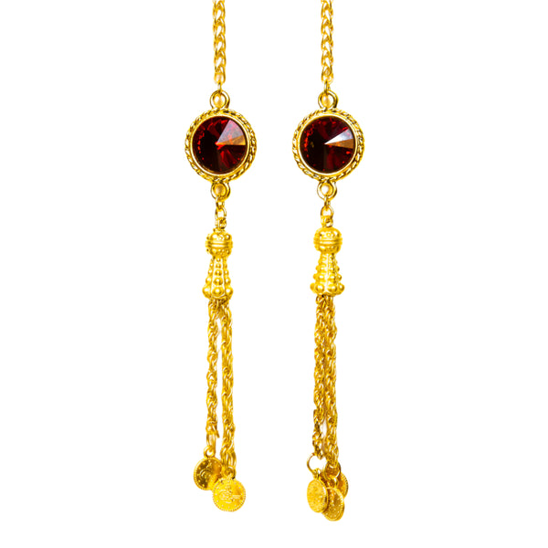 "I AM EXTRAORDINARY" Royal Red Swarovski Gold Facechain