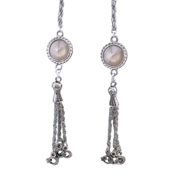 "I AM EXTRAORDINARY" Ivory Swarovski Silver Facechain