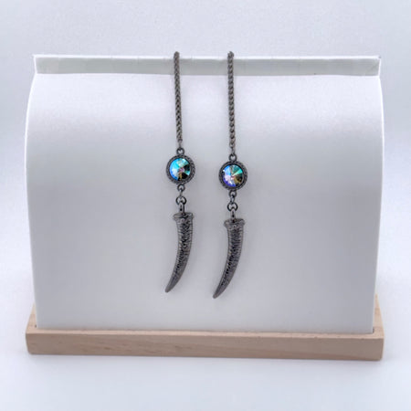 "I AM EXTRAORDINARY" Multi-Blue Swarovski Gunmetal  Facechain