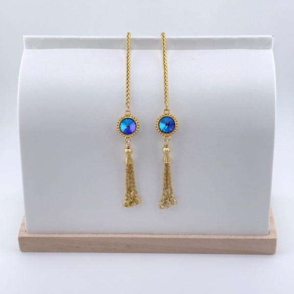 "I AM EXTRAORDINARY" Royal Blue Swarovski Gold Facechain