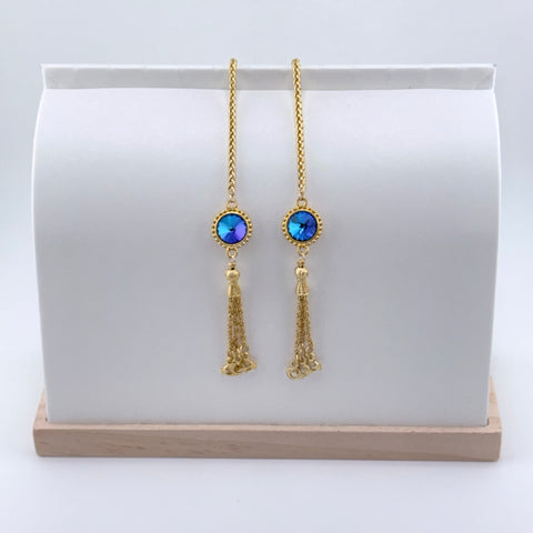 "I AM EXTRAORDINARY" Royal Blue Swarovski Gold Facechain