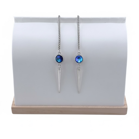 "I AM EXTRAORDINARY" Royal Blue Swarovski Silver Facechain