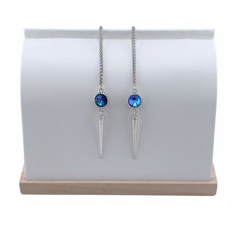 "I AM EXTRAORDINARY" Royal Blue Swarovski Silver Facechain