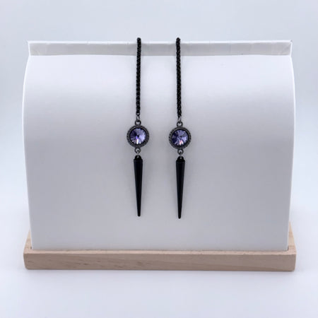 "I AM EXTRAORDINARY" Violet Swarovski Black Facechain