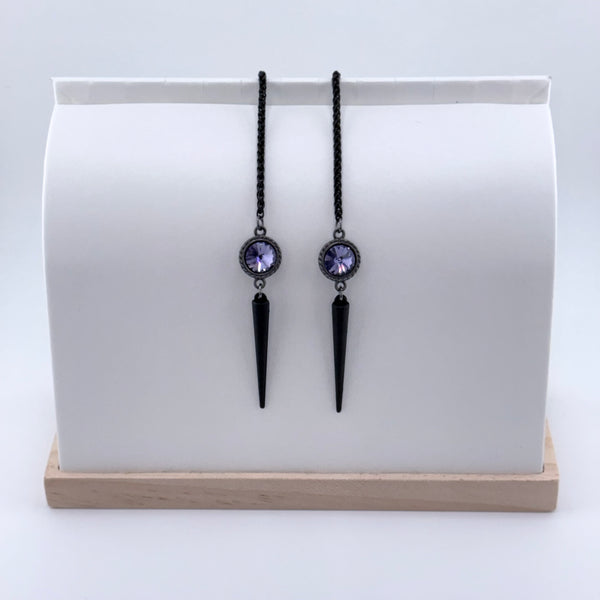 "I AM EXTRAORDINARY" Violet Swarovski Black Facechain