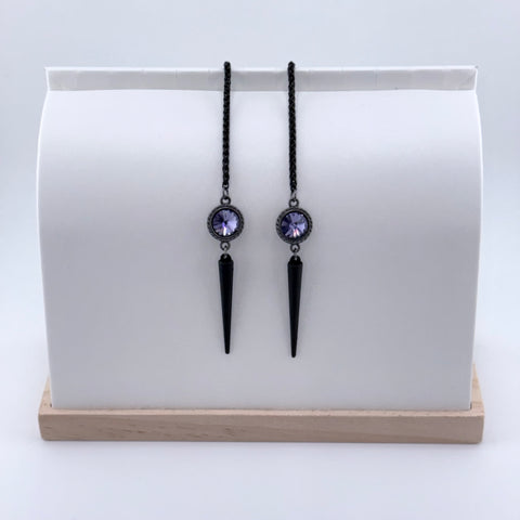 "I AM EXTRAORDINARY" Violet Swarovski Black Facechain