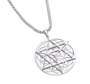 "I AM ACTIVATED" Flower of Life & Merkaba Necklace Silver