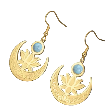 "I AM BLOOMING" Lotus Earrings Gold