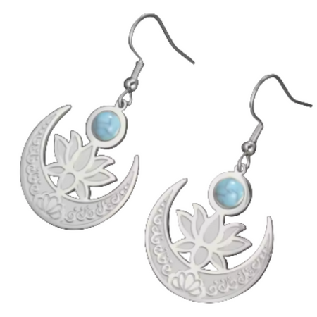 "I AM BLOOMING" Lotus Earrings Silver