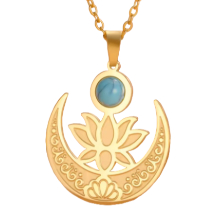 "I AM BLOOMING" Lotus Necklace Gold