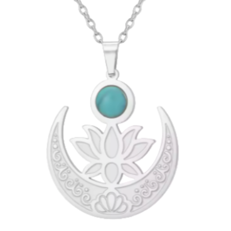 "I AM BLOOMING" Lotus Necklace Silver