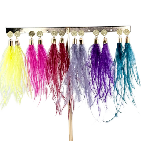 "I AM BOLD" Ostrich Feather Earrings All Colors
