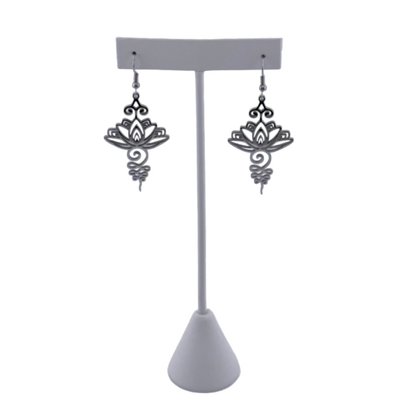 "I AM DIVINELY GUIDED" Lotus & Unalome Earrings