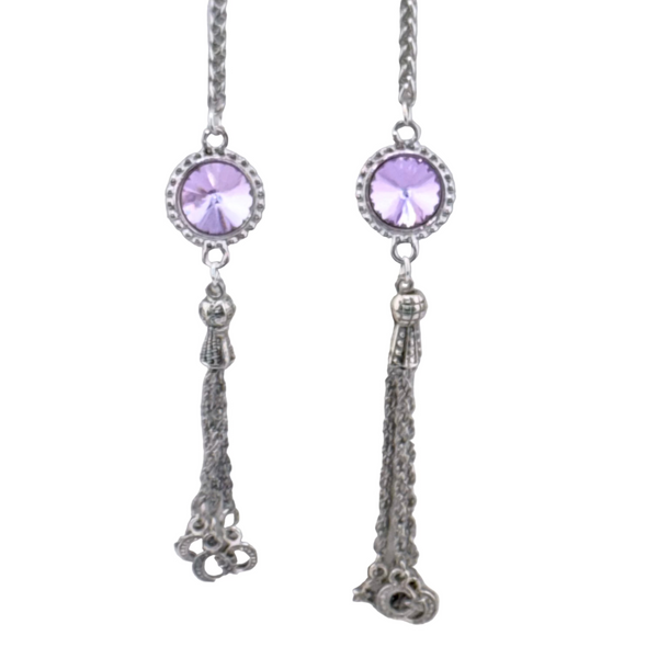 "I AM EXTRAORDINARY" Multi-Purple Swarovski Silver Facechain