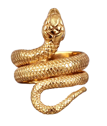"I AM REBORN" Snake Ring Gold