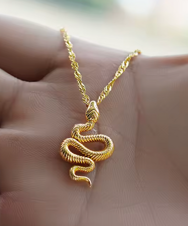 "I AM REBORN" Snake Necklace
