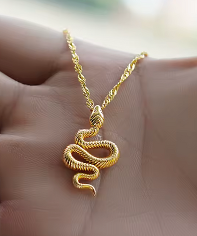 "I AM REBORN" Snake Necklace