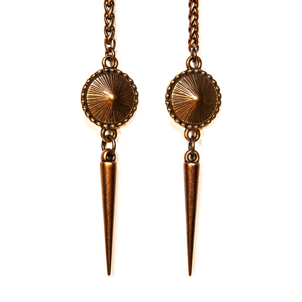 be EXTRAORDINARY Rose Gold Crystals & Spikes in Antique Copper Facechain