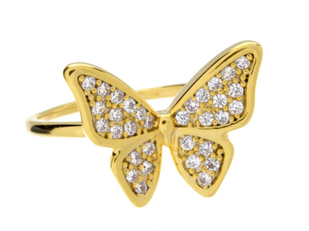 Pave Cubic Zirconia Butterfly Ring