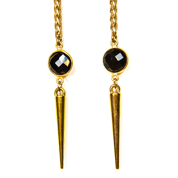 be SAFE Black Onyx & Spikes in Matte Gold Facechain