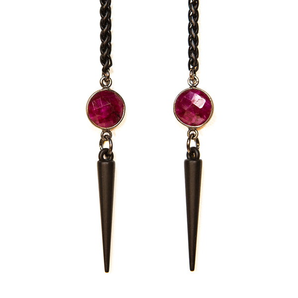 be COMPASSIONATE Ruby & Spikes in Matte Black Facechain